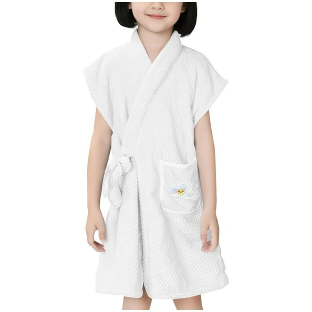 Serviettes de Bain Douces à Demi-Manches Imprimées, Portables, avec Poche, Peignoir Absorbant
