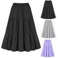 thumbnail image 3 of Xunlbb Midi Skirt for Women Trendy, Women Fashion Casual Solid Color High Waist Large Medium Length Skirt Gift for Girls, Size L-4XL, 3 of 3
