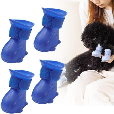 Dog Boots for Hot Pavement  2025 New Upgrade Waterproof Dog Shoes  Non-Slip Wear-Resistant Easy to Clean Outdoor Dog Rain Boots for Paw Protectors (Dblue  S (1.57 * 1.37 in))