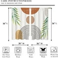 thumbnail image 2 of Boho Mid Century Small Kitchen Curtains Modern Abstract Window Treatment Leaf Rod Pocket Cafe Short Window Curtains for Bathroom Dining Laundry Room Bohemian Tier Treatment Drapes 26x36 inch, 2 of 6