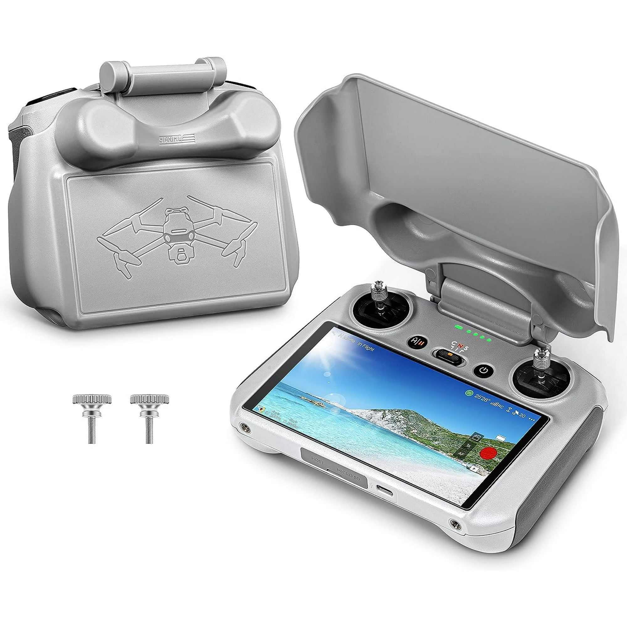 GAEKOL Mini 3 Pro 2 in 1 Sun Hood, RC Joysticks Protector Sunshade for DJI Mini 3 Pro/Mini 3/Air 2S/Mavic 3 Classic/Mavic 3 Pro RC Remote Controller Full Screen Protection Accessories