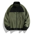 thumbnail image 4 of Maoxin Men's Coats and Jackets Men's Large Size Fleece Jacket Winter Outdoor Sports Cardigan Sweater Fleece Warm Coat Long Sleeve Hoodless Casual Coat/Jacket Army Green L, 4 of 5