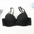 thumbnail image 5 of HVOBTTY Women's Underwire Push Up Bra Plus Size Lightweight Lifting Comfortable Daily Bra Black, 42/95E, 5 of 5