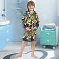 thumbnail image 5 of FORMRS Niños Bathrobe Unisex Hooded Robe Soft Plush Pajamas Sleepwear, Size 7-9T, Colorful Toucans Pattern, 5 of 7