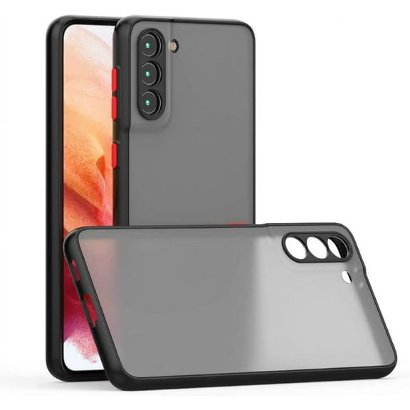 Case for Samsung Galaxy S23 Thin Shockproof Phone Case PC Back TPU Bumper [Protect from Fingerprint/Shock/Scratch/Slip] Translucent Matte Phone Cover for Samsung Galaxy S23-Black