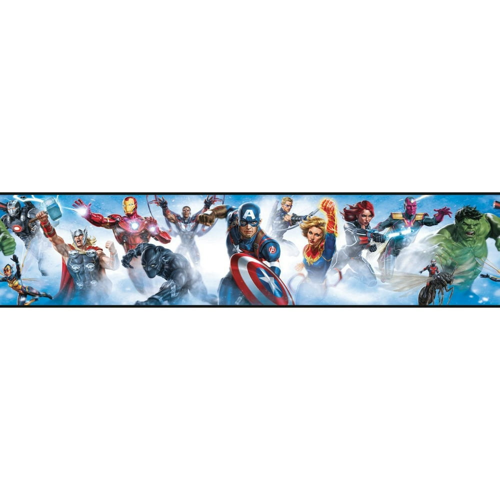 Marvel Avengers Peel & Stick Wallpaper Border Removable Kids Room Wall