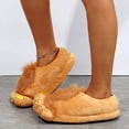 thumbnail image 6 of Funny Slippers for Women Comfortable Novelty Warm Winter Hob-bit Feet Furry Indoor Shoes Adult Couples Valentine's Day Gifts, Brown & One Size, 6 of 7