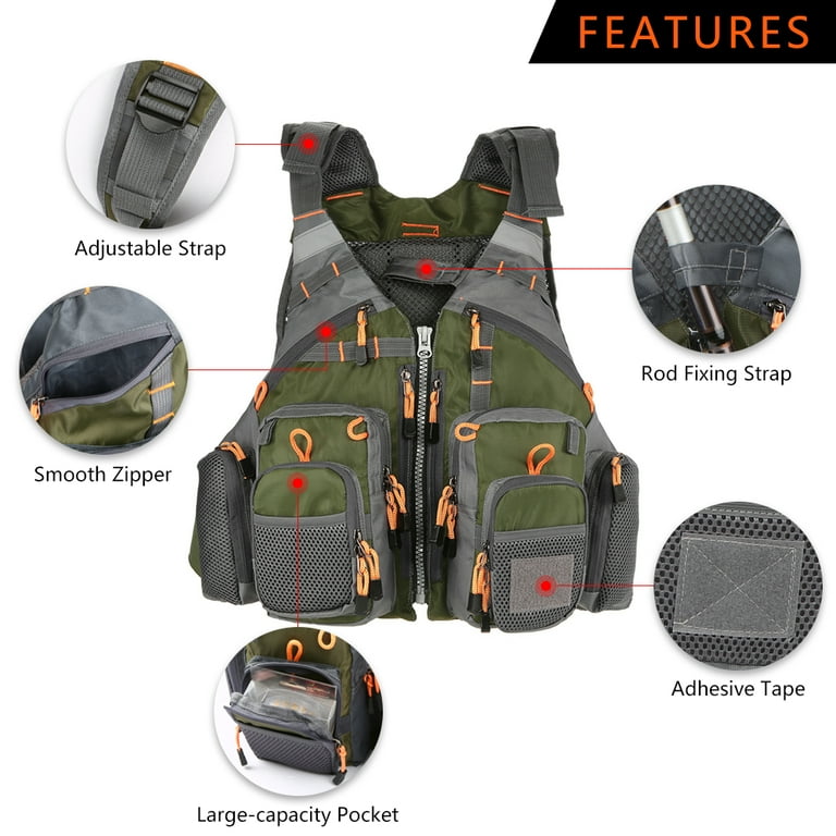 Fishing Life Vests Breathable Padded Fishing Superior 209lb Bearing Life  Safety Jacket Swimming Sailing Waistcoat Utility Vest Floatation Device 