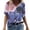 #1-Purple, variant on Womens Plus Size Trend Summer V-Neck Print Short Sleeve T-Shirt Casual Loose Tops
