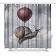 thumbnail image 1 of SUNENAT Funny Surreal Snail Flying with a Balloon Shower Curtain for Bathroom, Bath Curtain 72(Wide) x 72(Height) Inches, 1 of 3
