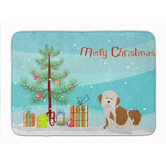 Havanese Christmas Tree Machine Washable Memory Foam Mat