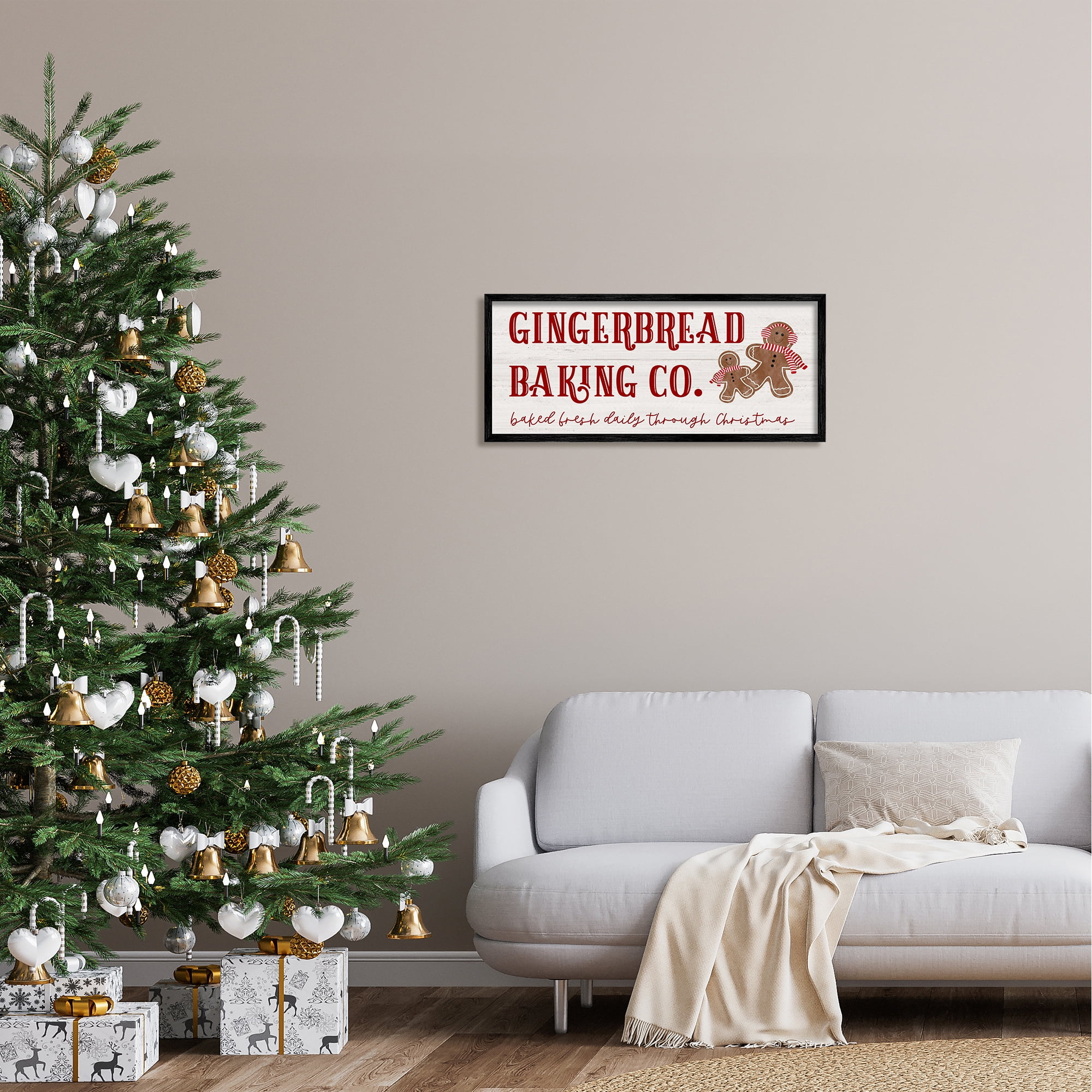 Stupell Industries Gingerbread Baking Co Holiday Holiday Painting Black Framed Art Print Wall Art