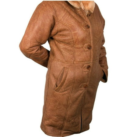Ladies Lucky Leather 1319 Rusty Brown Color Long Shearling ...