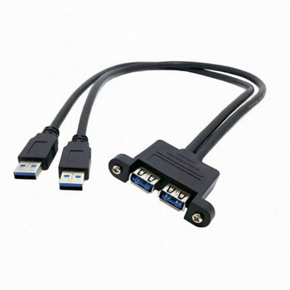 Chenyang CY combo two USB 3.0 Male to USB 3.0 Female Extension Cable 50cm with Screw Panel Mount Holes Cable