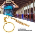 thumbnail image 3 of Golden Flute Keychain, Mini Instrument Keychain Brass Fade  Cute Beautiful 3D Design  For Wallets, 3 of 8