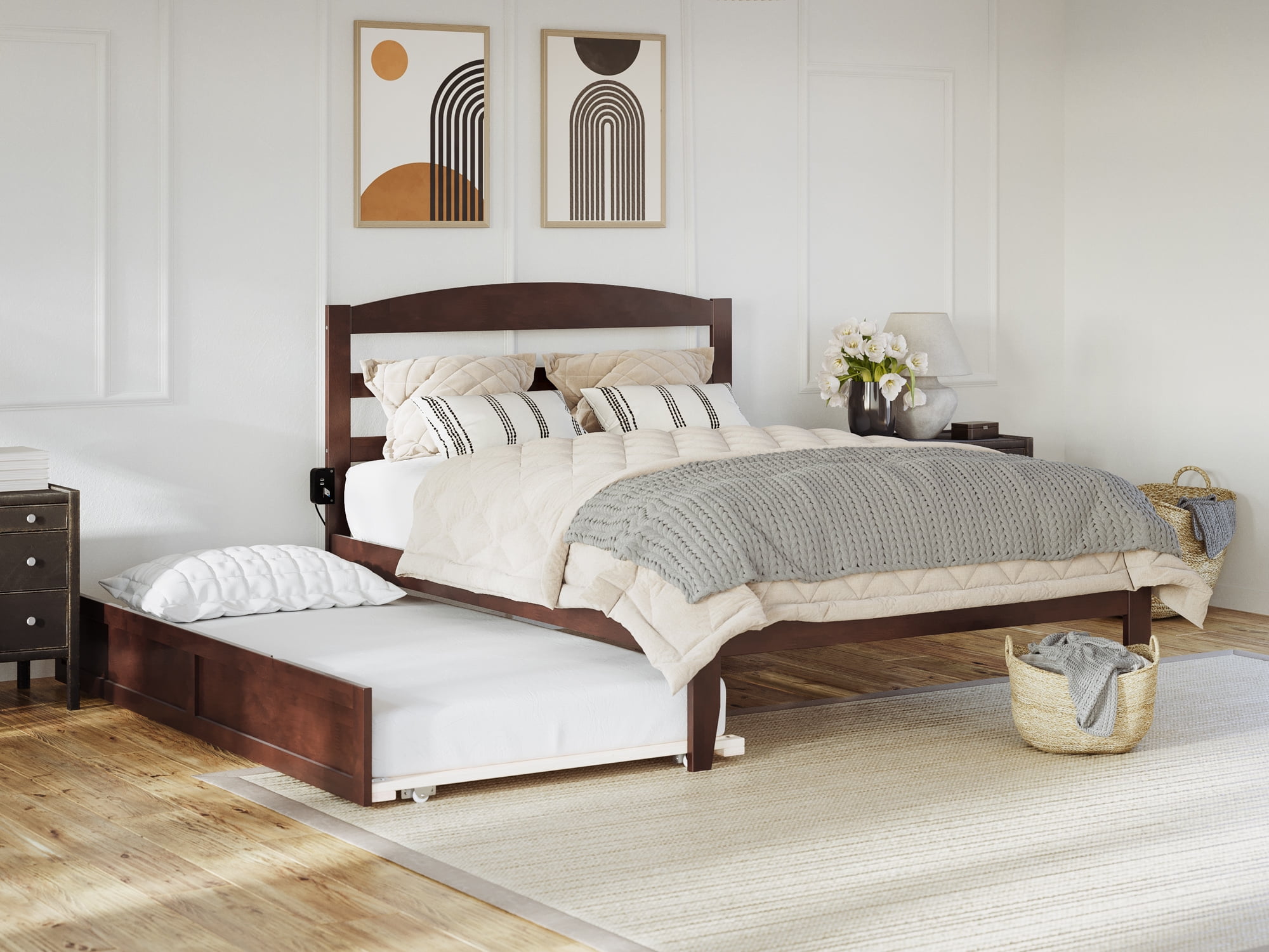 AFI Warren 14" Queen Wood Platform Bed Frame with Twin XL Trundle — free download