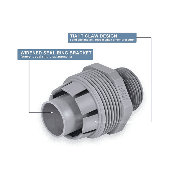 Liquid Tight Connector 1/2 in Non-Metallic Electrical Conduit Fittings PVC Conduit Fitting Straight