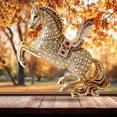 thumbnail image 4 of 2026 Gold Rhinestone Acrylic Horse Pendant 3.15in, Lightweight Hanging Ornament for Christmas Tree, Car Rearview Mirror, Home Wall & Window Display, Festive Gift for Family & Friends, 4 of 6