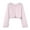 Pink, variant on HongQid Women's Winter Coats Cropped Jacket Faux Fur Long Sleeve Shaggy Warm Outerwear Fall Clothes
