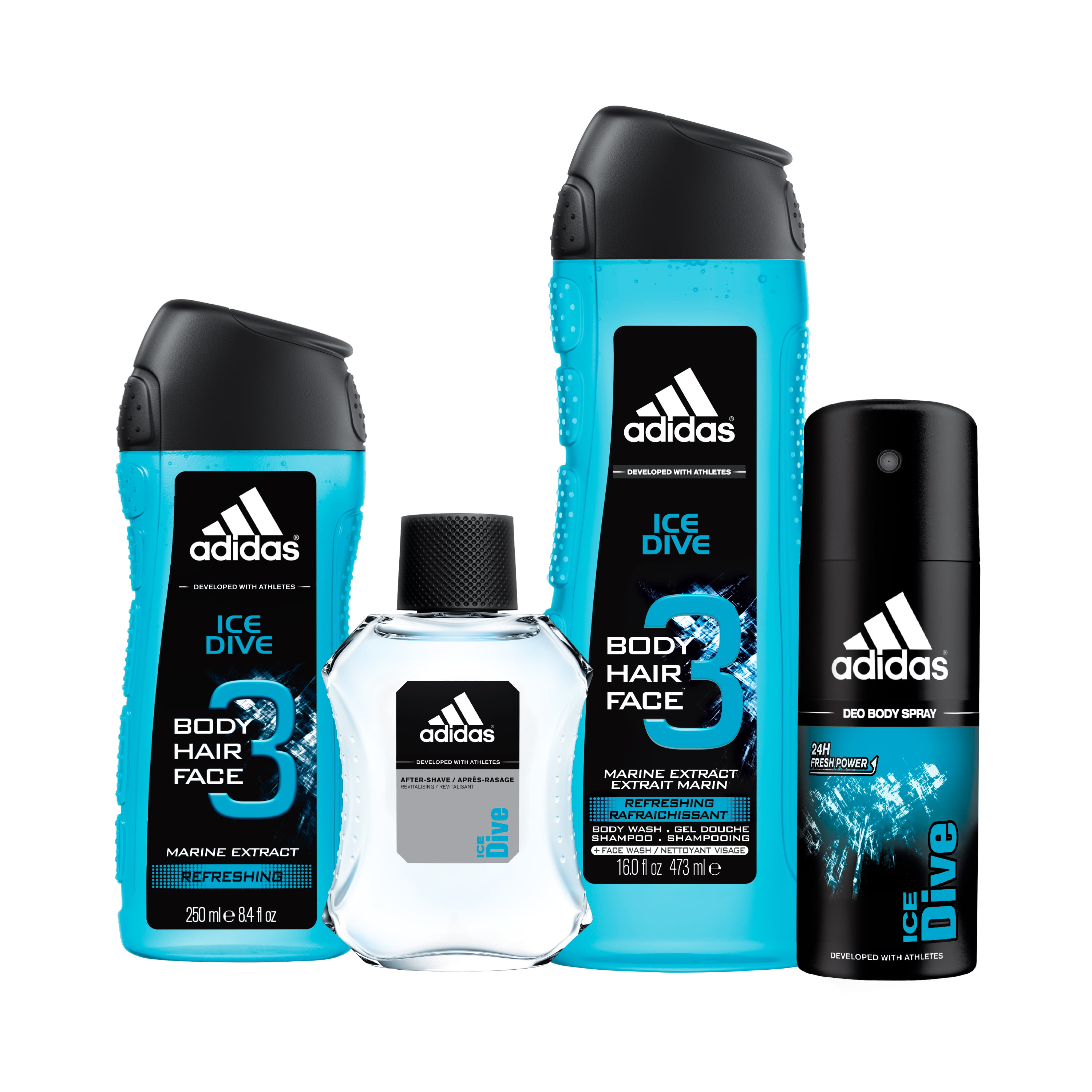 De lucht Lijken Ga terug Adidas Ice Dive Aftershave, Body Spray & Body Wash Holiday Gift Set -  Walmart.com