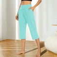 thumbnail image 2 of Women's Athletic Shorts High Waisted Running Short Cropped Pants For Stretch High Waisted Crop Office Work Pants Casual Capris Yoga Dress Pant, 2 of 7