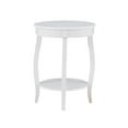 thumbnail image 3 of Bowery Hill Table d'Appoint Ronde Contemporaine en Bois avec Tablette, Blanc, 3 of 12