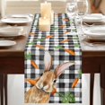 thumbnail image 3 of Table Runners 72 Inches Long Dress Scarves, Easter Bunny Farmhouse Kitchen Table Runner, Coffee Tablerunners, Spring Rabbits Carrots Black Buffalo Plaid 14x72 Inch, 3 of 9