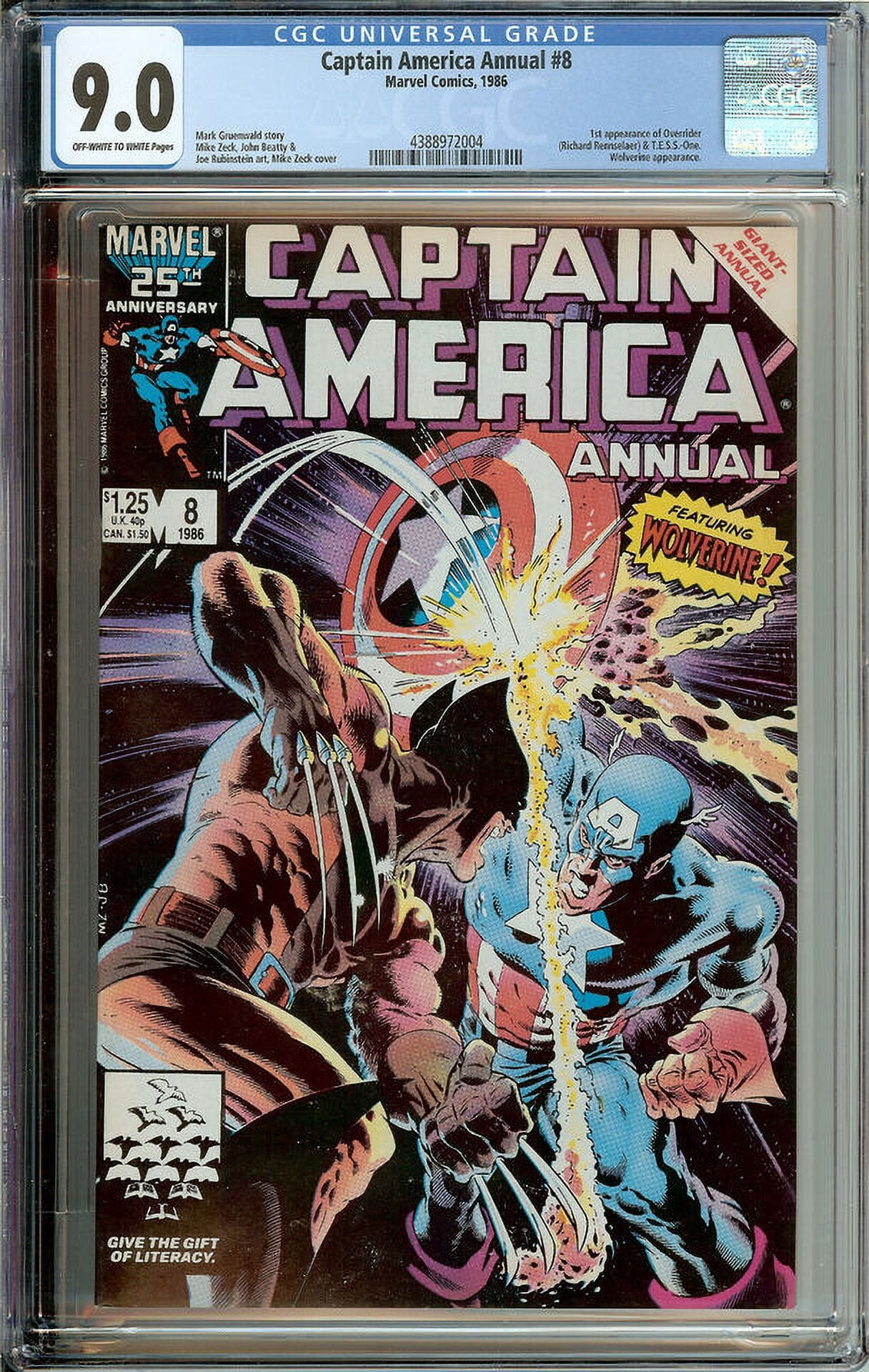Captain America Annual #8 CGC 9.0 1st Appearance of Overrider Wolverine