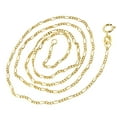 thumbnail image 2 of 14k 24 Yellow Solid Gold 1.9mm Diamond Cut Classic Figaro Chain Necklace with Spring Ring Clasp, 2 of 3