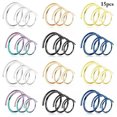 thumbnail image 2 of Double Anneau de Nez Tendance : 15 Pcs Cerceau de Septum en Acier Inoxydable Bijoux de Perçage Corporel, 2 of 9