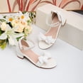 thumbnail image 7 of JAJAHO Girls Princess Dress Shoes Bow Low Heel Sandals Open Toe Hook And Loop Party Wedding Footwear For Little/Big Kids Stylish Shoes, 7 of 7
