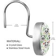 thumbnail image 3 of Panda Shower Curtain Hooks（Set of 12）for Home Hotel Shower Rods Bathroom Crystal Glass Print Stainless Steel Round Curtain Hooks, 3 of 5