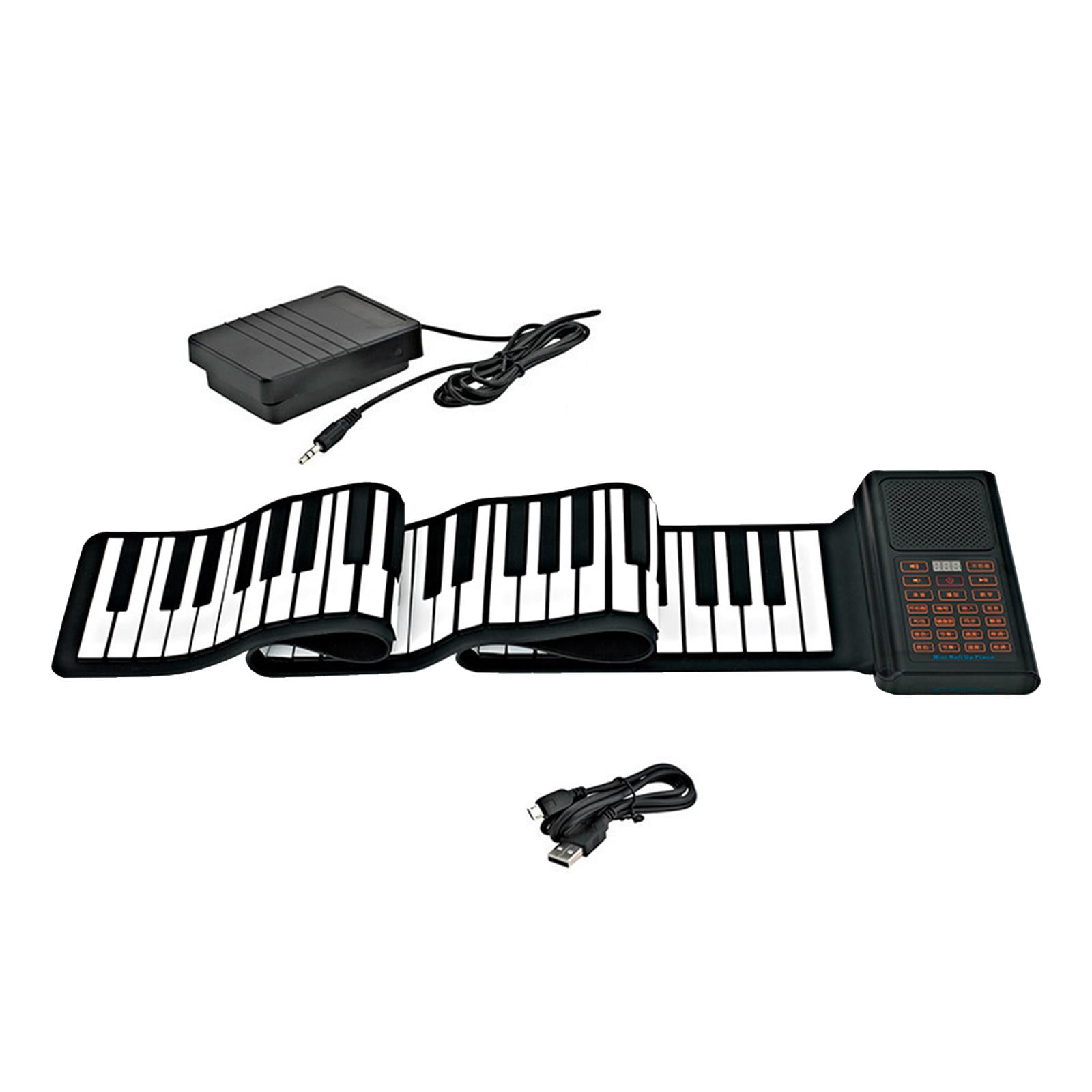 LeeQinersw Digital Music Piano Keyboard, 128 Tones and Rhythms Travel Piano 88 Keys Roll up