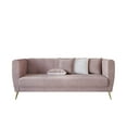 thumbnail image 4 of HMD Scarlett Velvet Flared Arm 3-Seater Sofa with 4 Throw Pillow, Pink, 4 of 5