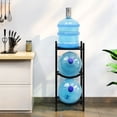 thumbnail image 6 of TC-HOMENY 5 Gallon Water Jug Holder, 3-Tier Floor Standing Water Bottle Storage Rack for Dispenser, Organizer Stand for Home Office, Black, 6 of 11