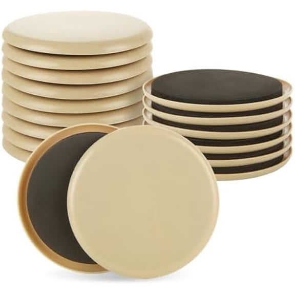 16 Pack Furniture Sliders for Carpet, 5 Inch Round Furniture Movers Sliders, Heavy-Duty Furniture Sliders for Hardwood Floors, Plastic Moving Pads Heavy Furniture, Floor Protectors