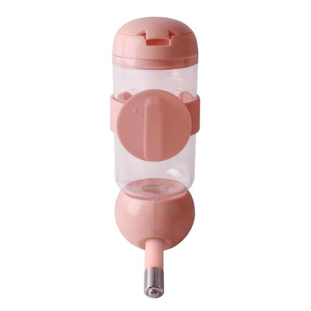 Jaula montada mascota bebiendo colgando botella de agua a prueba de Rosa 350ml Yuyangstore Mascotas bebiendo fuente colgante
