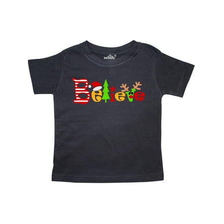 

Inktastic Believe Christmas Design with Tree Hat and Reindeer Gift Toddler Boy or Toddler Girl T-Shirt