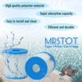 thumbnail image 3 of Type I Pool Filter Cartridge, 58093 Replacement Filter Cartridge for 300/330 Gal/H Filter Pump, for Summer Waves Above Ground Pool Pump (8 Pcs), 3 of 6