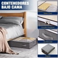 thumbnail image 3 of Contenedores de almacenamiento debajo de la cama, Pack de 4 Organizadores para Colocar Bajo la Cama, Bolsas Plegables Debajo de la Cama, para Edredones, Mantas, Ropa de Cama (Gris), 3 of 4