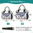 thumbnail image 2 of Ckdifva Whale and Flowers Cooler Bag Cooler Cooling Tote Lunch Bag Lunch Box Front Pocket with Shoulder Strap, 2 of 6