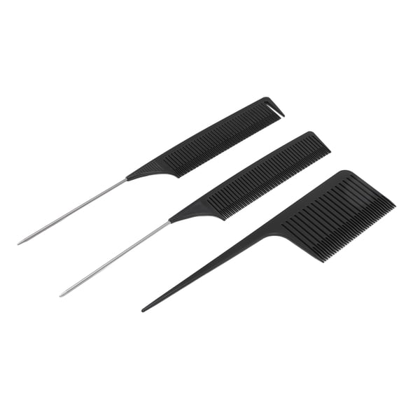 Highlighting Comb Set, Pointed Tail Hair Parting Comb Holding Hair 3 Pcs For Individual Haircuts For Barbershops