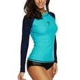 thumbnail image 4 of Women's Long Sleeve Rushguard Contrast Color UPF 50+ Tankini Swim Shirt, 4 of 6
