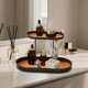 thumbnail image 4 of Double Layer Iron Storage Tray Organizer, Jewelry Perfume Makeup Display Rack, Tabletop Countertop Bathroom Kitchen Shelf, Decorative Metal Holder for Cosmetics Accessories Rings Earrings Keys, 4 of 7
