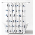 thumbnail image 2 of Navy Rowley Shower Curtain-Floral Animal Bird Print Design for Bathroom, 72 in x 72, 2 of 4