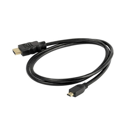 AHDMC-301 Micro D HDMI to HDMI Video Cable for GoPro HERO3 HERO3+ Black Silver (Best Gopro For Biking)