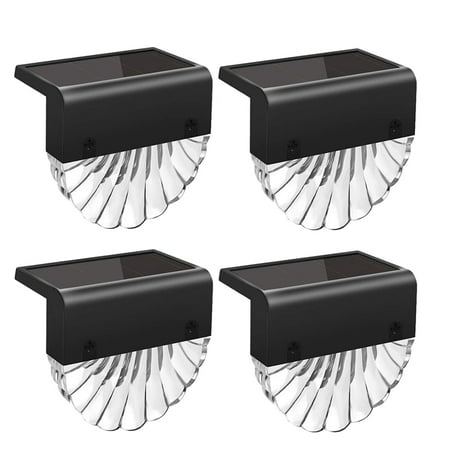 

4 Pc Solar Deck Lights Outdoor Fence Lights LED Step Lights for Railings Stairs Garden Warm /Color Changing Lighting