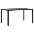 thumbnail image 4 of vidaXL Garden Table with Glass Top Black 150x90x75 cm Poly Rattan, 4 of 5