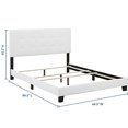 thumbnail image 3 of Modway Amira Tufted Fabric Upholstered Queen Bed Frame With Headboard In White, 3 of 5