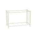 thumbnail image 6 of Household Essentials Raised Two Tier Plant Stand with Two Interchangeable Shelves, White Resin Woven Planter and Tray with Decorative Wire Frame, Great Indoors or Outdoors for Plants or Other Storage, 6 of 8